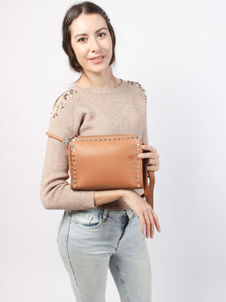 LACCOMA сумка C1030H-2-светло коричневый натуральная кожа полиэстер  фото 7