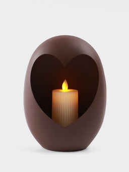 Подсвечник в форме сердца текстурный Шоколад, 16.5?8.5?22 1 см