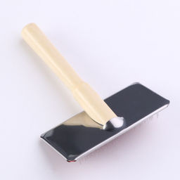 Пуходерка Wood средняя с каплями, деревянная ручка, 9 х 12 см - Пижон фото 2