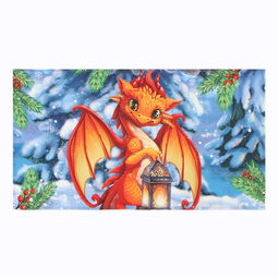 Полотенце Этель Уютный дракон 40х73 см, 100% хл, саржа 190 г/м2  фото 2