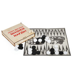 Шашки-нарды (в деревяной коробке, картонное поле)