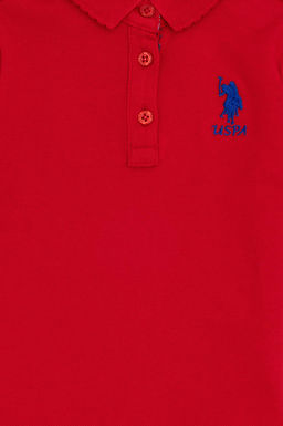 Красная базовая футболка для девочек - U.s. polo assn фото 3