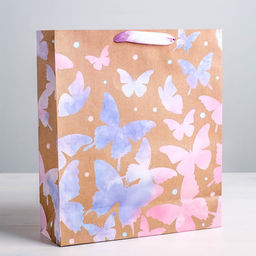 Пакет крафтовый вертикальный Акварельный, ML 23 27 11,5 см