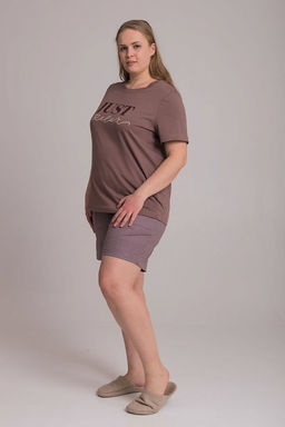 Пижама футболка и шорты М325294Пк коричневый - Елена фото 2
