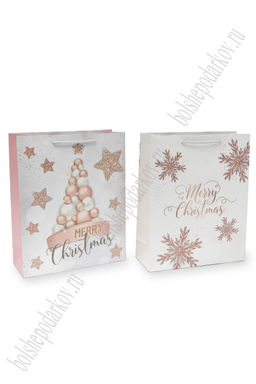 Пакет Новогодний 26*32*10 см (12 шт) SF-7569, микс №1 - Больше подарков фото 2