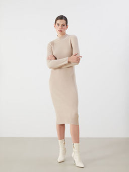 Yar?m Bal?k?? Yaka Triko Elbise