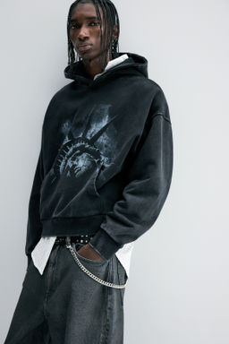 Sudadera con capucha y estampado Oversized Fit - H&m фото 8