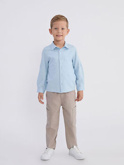 Basic Uzun Kollu Erkek ?ocuk G?mlek