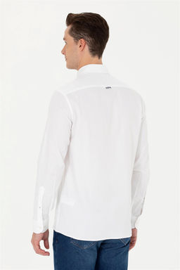 Мужская белая базовая рубашка с длинным рукавом Неожиданная скидка в корзине - U.s. polo assn фото 5