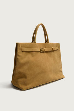 BOLSO DE MANO PIEL CINTUR?N / Marr?n Caramelo - Zara фото 5