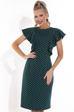 Платье Барселоника (горох изумрудный) - Эльза фото 4