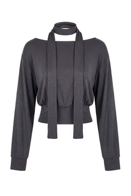 Cok Renkli Cizgili Ac?k Omuzlu Sal Aksesuar Detayl? Regular/Normal Kal?p Orme Bluz TWOAW26BZ00308 - Trendyolmilla фото 9