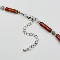 Чокер из кирпичной Яшмы и Лабрадора 37 см +