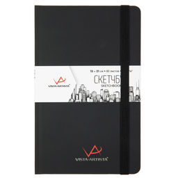 VISTA-ARTISTA VABK-1321 Скетчбук 120 г/м2 120 г/м2 21 х 13 см сшивка 80 л. 01 черный