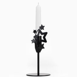 Подсвечник новогодний «Звезды», чёрный, 7.4×15.3 см, d= под свечу 2.2 см