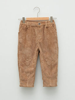 Mickey Mouse Nak??l? Kadife Erkek Bebek Pantolon