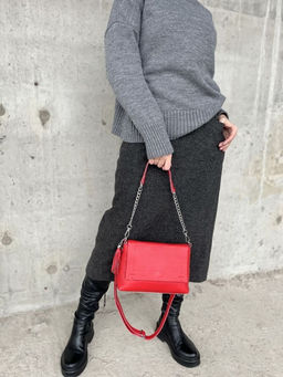 Женская кожаная сумка через плечо 8722-9 Ред - Sergio valentini фото 7