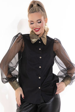 Рубашка Чародейка (чёрный/золото) - Эльза фото 5