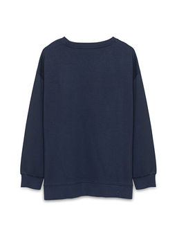 Bisiklet Yaka Oversize Kad?n Sweatshirt