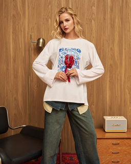 Лонгслив с шёлковой вставкой Петушок LRP001 - Sahar art lab фото 7