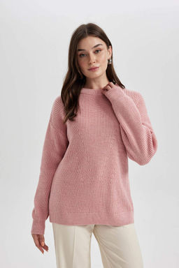 Свитер обычного кроя с круглым вырезом - Defacto фото 3