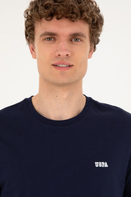 Футболка мужская U.S. Polo Assn. тёмно-синяя хлопок  фото 2
