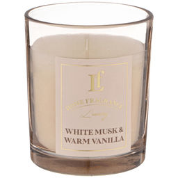 СВЕЧА АРОМАТИЗИРОВАННАЯ В СТАКАНЕ WHITE MUSK & WARM VANILLA 6*7,5 СМ - Lefard фото 3