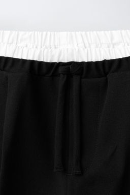 PANTAL?N WIDE LEG CINTURILLA DOBLE / Negro - Zara фото 3