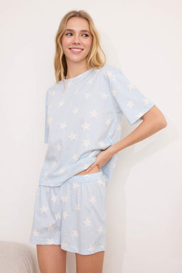 Trendyolmilla Cok Renkli %100 Pamuklu Y?ld?z Desenli Sortlu Orme Pijama Tak?m? THMSS22PT0501  фото 43