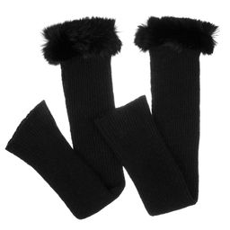 Митенки удлиненные черного цвета