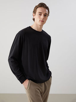 Bisiklet Yaka Uzun Kollu Erkek Sweatshirt