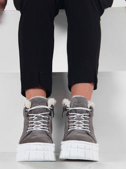 Ботинки 243.212131w. серый замок замша/Мех