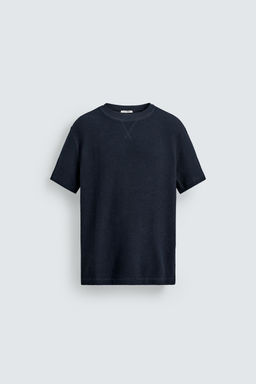 CAMISETA REGULAR FIT ESTRUCTURA / Marino - Zara фото 7