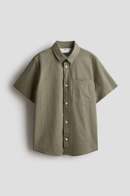 Camisa en mezcla de lino