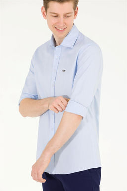 U. S. Polo Assn Мужская голубая базовая рубашка с длинным рукавом - U.s. polo assn фото 10