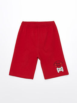 Beli Lastikli Bask?l? Erkek ?ocuk Pijama ?ort