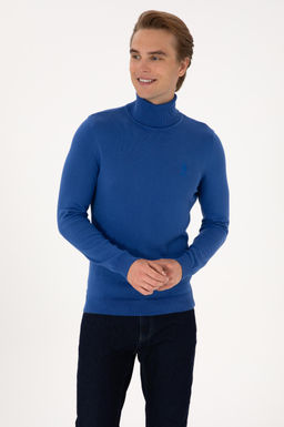 Erkek Slim Fit Bo_azl_ Yaka Saks Basic Kazak - U.s. polo assn фото 3