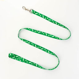 Комплект капроновый Косточки и лапки, поводок 120 х 1,5 см, ОГ 30-44 см, зелёный - Пижон фото 6