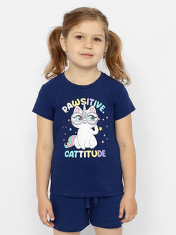 CRB wear/CWKG 63407-41 Футболка для девочки,темно-синий/Ex.Cherubino