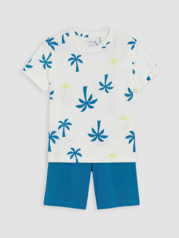 Bisiklet Yaka Erkek ?ocuk ?ortlu Pijama Tak?m?