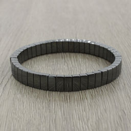 Браслет Мета 7мм гематит миниатюрный с прямоугольными звеньями - Agat77 фото 2