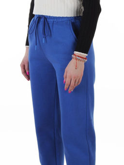 2830 BLUE Брюки утепленные спортивные женские (85% хлопок, 10% полиэстер, 5% спандекс)