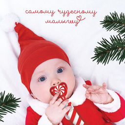 Держатель для соски - пустышки Наша сладость, новогодний, на ленте, Крошка Я