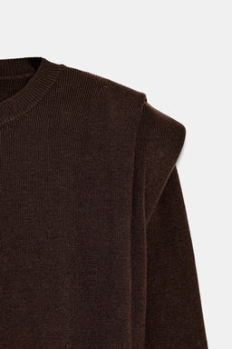 KNIT JUMPER WITH SHOULDER PADS - Zara фото 14