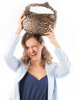 LACCOMA сумка Офелия-HL040-леопард темно коричневый эко кожа хлопок