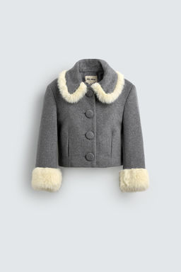 FAUX FUR TRIM JACKET HARRY LAMBERT FOR ZARA X DISNEY  фото 2