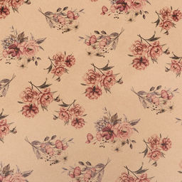 Цена за 2 шт. Бумага упаковочная, крафт Пионы, 70?100 см, 1 лист