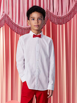 Basic Uzun Kollu Erkek ?ocuk G?mlek ve Papyon