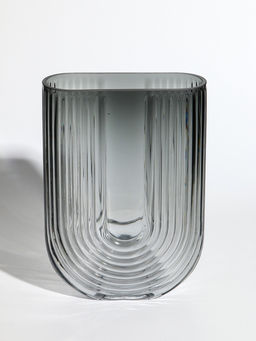 Ваза «Айрис», 23.5×17×7 см, стекло, серая