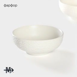 Набор салатников Magistro Lofty, 2 предмета: 300 мл, d=12 см, фарфор, белый  фото 2